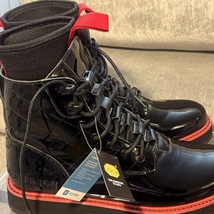 Black and red boots